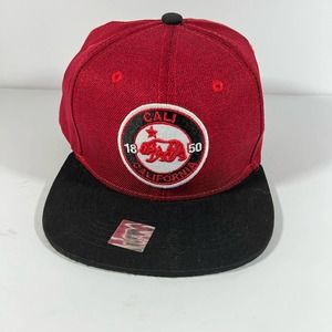 Joy Cap California Republic Bear Flag Red & Black snap back